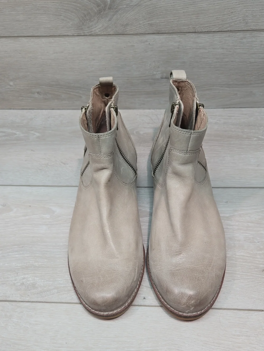 SoldTaos Women Double Time Ankle Leather Boots boho Shoes Sz 9.5